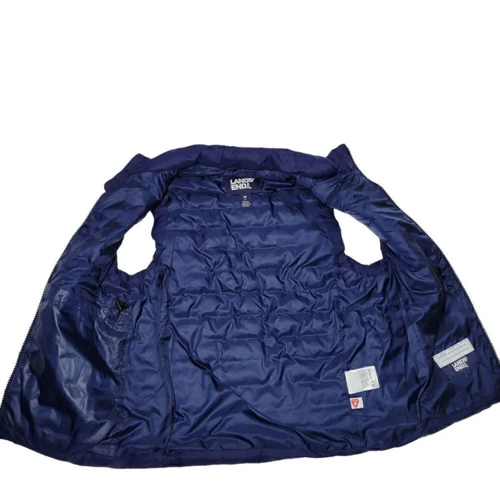 Lands End Packable Puffer Vest Boys Medium‎ (8) Blue Insulated Down Alternative